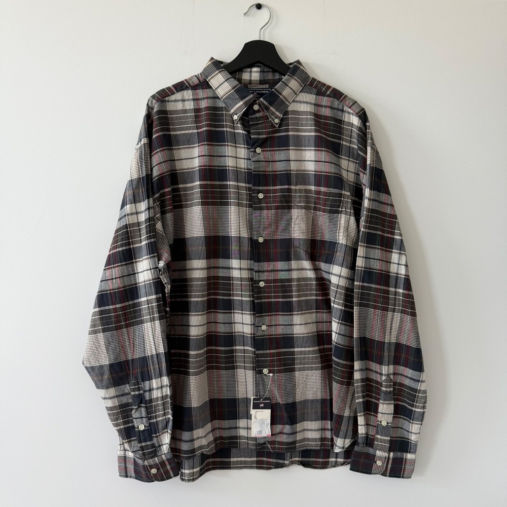 Ralph Lauren Sport Mens XXL Plaid Button Down Shirt Brown Navy Cotton NWT